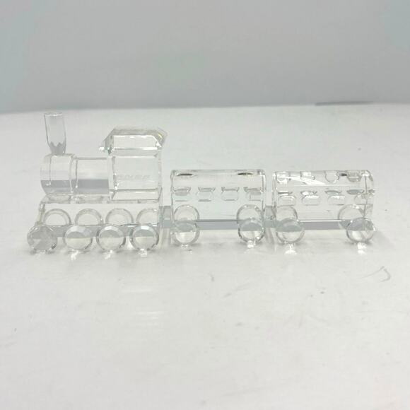 Crystal BNSF Railway Locomotive Train Glass Figurine Collectable - Picture 1 of 10